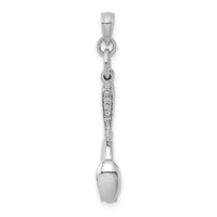 14K White Gold 3-D Moveable Knife, Fork, and Spoon Charm-K7347W