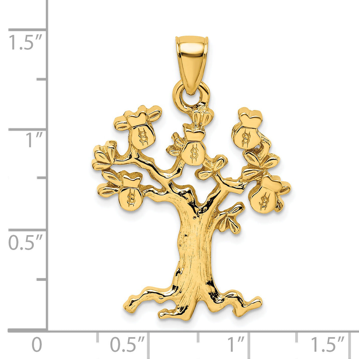 14K Cut-Out Money Tree Charm-K7348