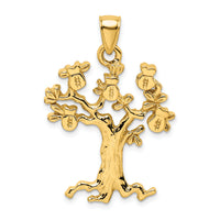 14K Cut-Out Money Tree Charm-K7348