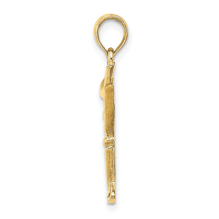 14K Polished Cut-Out Martini W/ Olive Charm-K7349