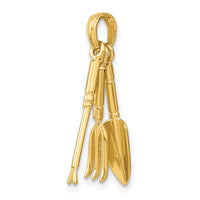14K 3-D Moveable Garden Hand Tool Collection Charm-K7350