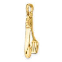 14K 3-D Moveable Spatula, Spoon, and Knife Charm-K7352
