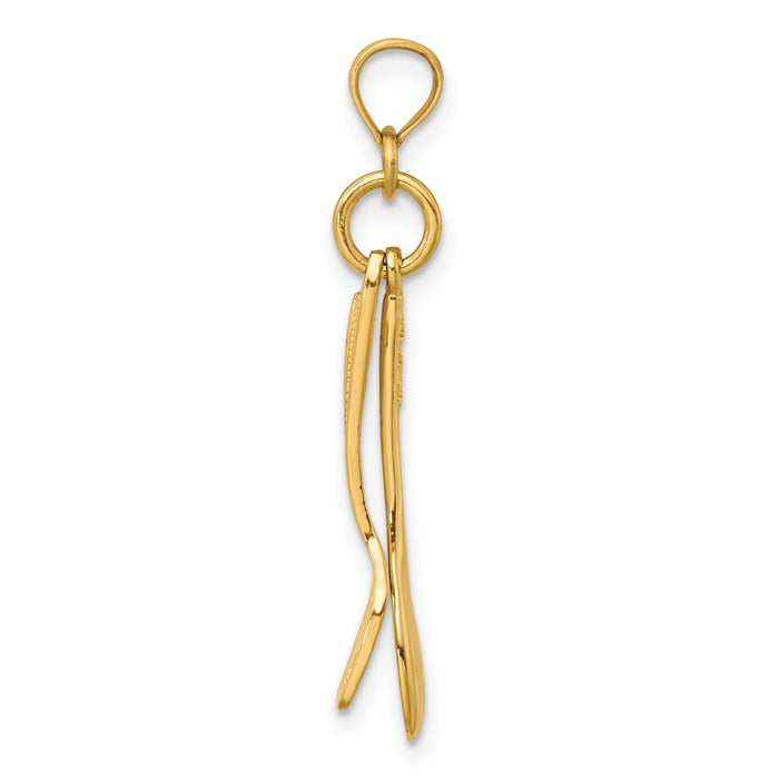 14K 3-D Moveable Spoon and Spatula Charm-K7353