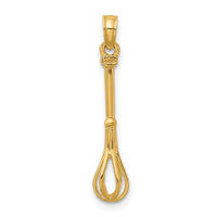 14K 3-D  Polished Whisk Charm-K7354