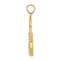 14K 3-D Padlock w/Key Hole Charm-K7356