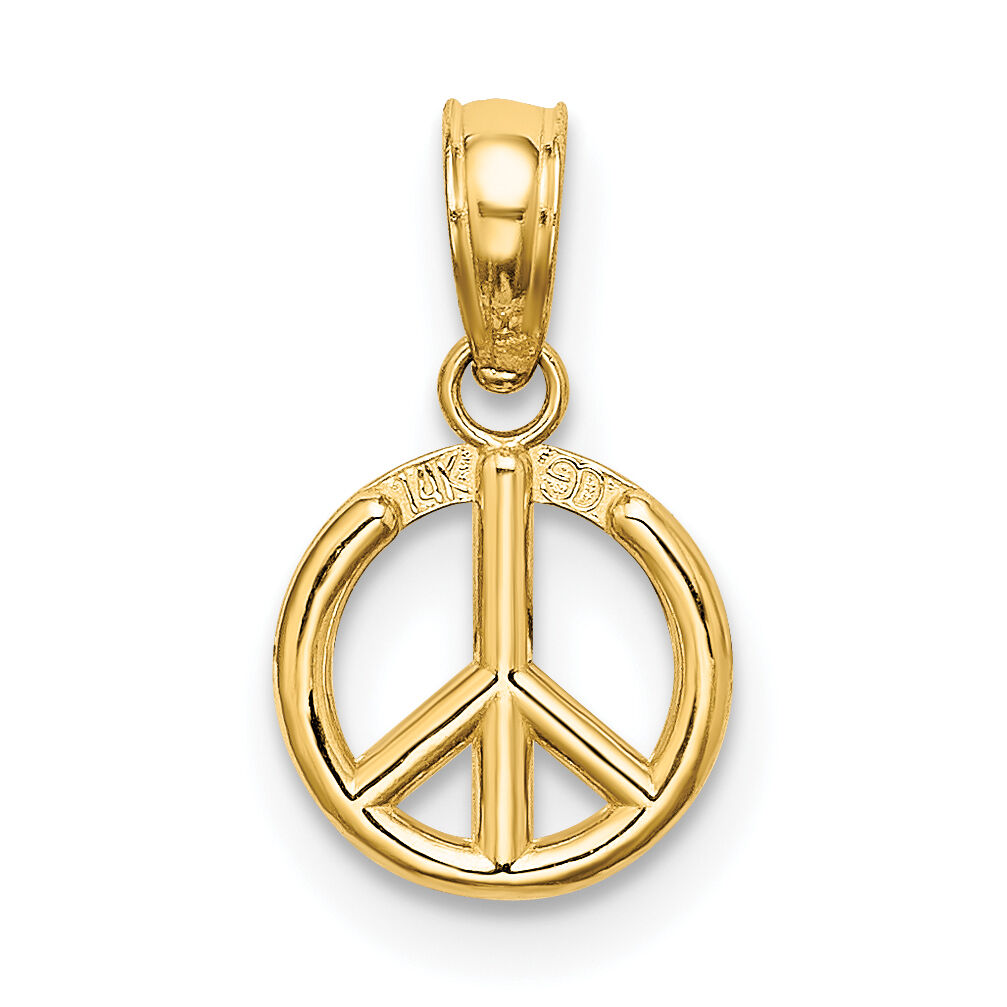 14K 3-D Peace Symbol Charm-K7357