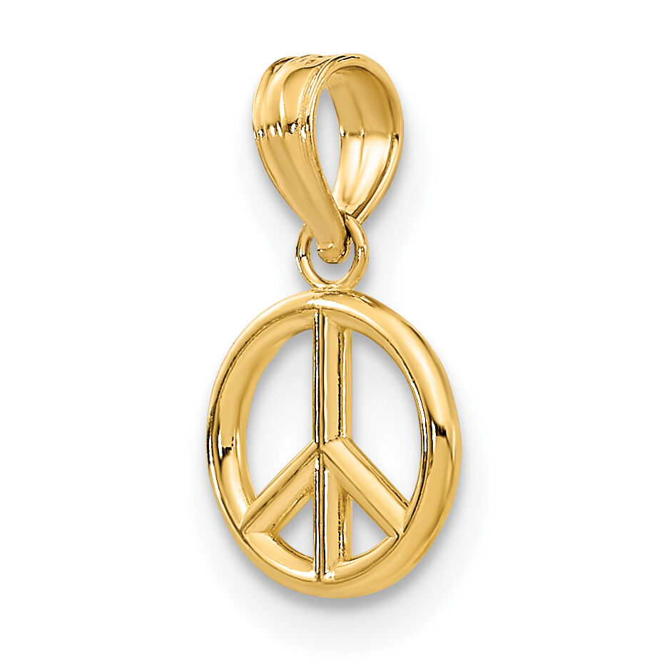 14K 3-D Peace Symbol Charm-K7357