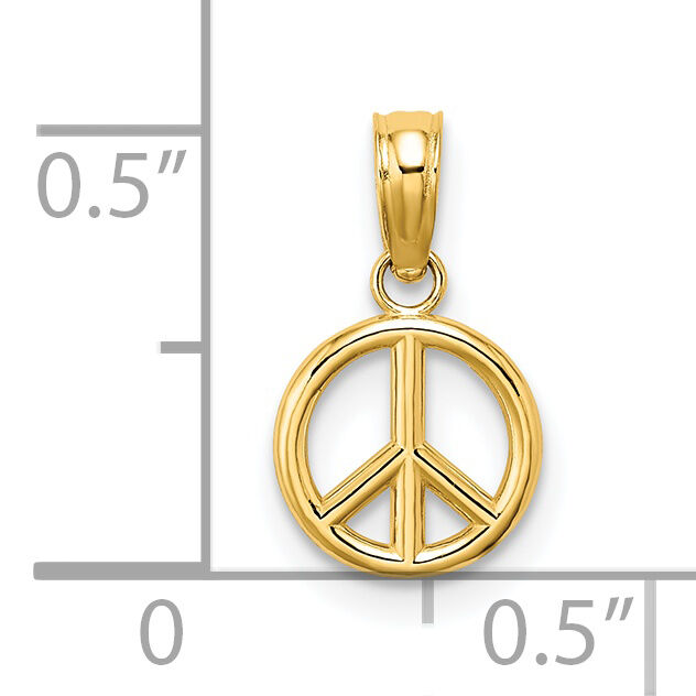 14K 3-D Peace Symbol Charm-K7357