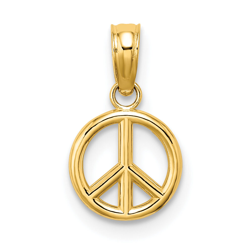14K 3-D Peace Symbol Charm-K7357