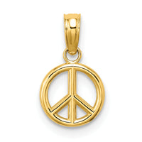 14K 3-D Peace Symbol Charm-K7357