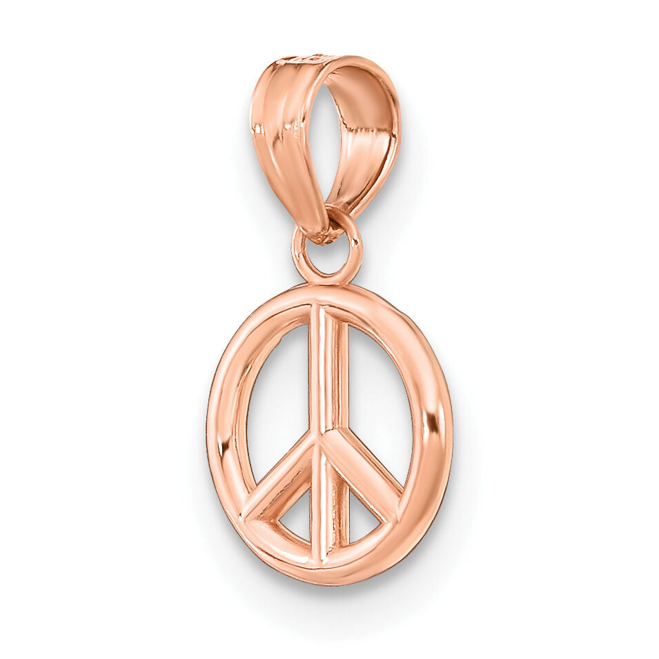 14K Rose Gold 3-D Peace Symbol Charm-K7357R