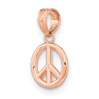 14K Rose Gold 3-D Peace Symbol Charm-K7357R