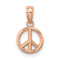 14K Rose Gold 3-D Peace Symbol Charm-K7357R