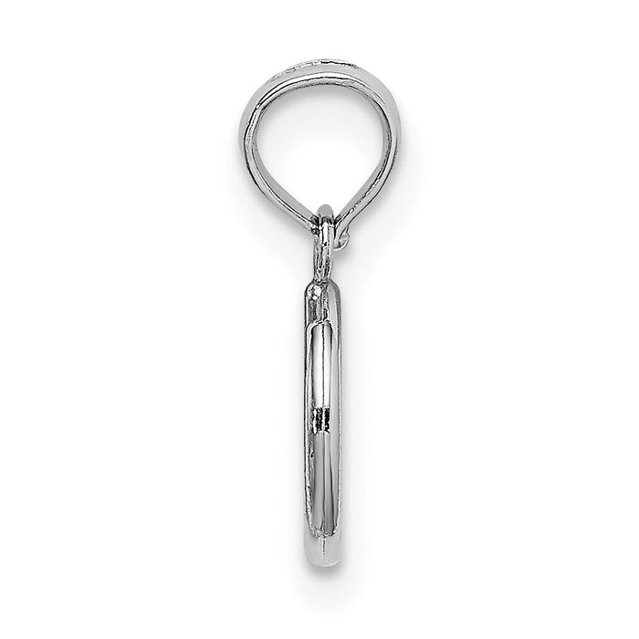 14K White Gold 3-D Peace Symbol Charm-K7357W