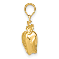 14K 3-D Apple W/ Stem and Leaf Charm-K7358