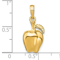 14K 3-D Apple W/ Stem and Leaf Charm-K7358