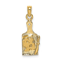 14k  Cheese Board w/ Knife Charm-K7359