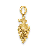 14K 3-D Grapes W/ Stem and Leaf Charm-K7360