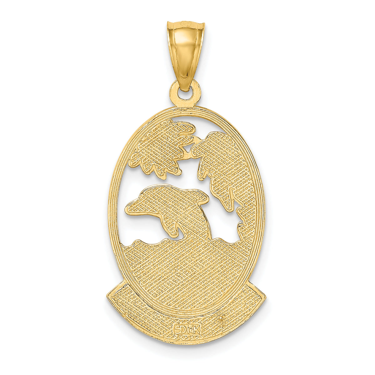 14K PUERTO RICO w/ Dolphin Sunset Scene Charm-K7369