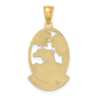 14K PUERTO RICO w/ Dolphin Sunset Scene Charm-K7369