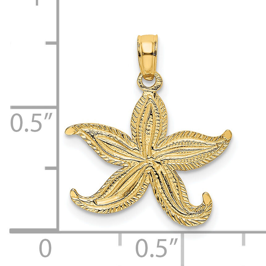 14K Flat Starfish Charm-K7371