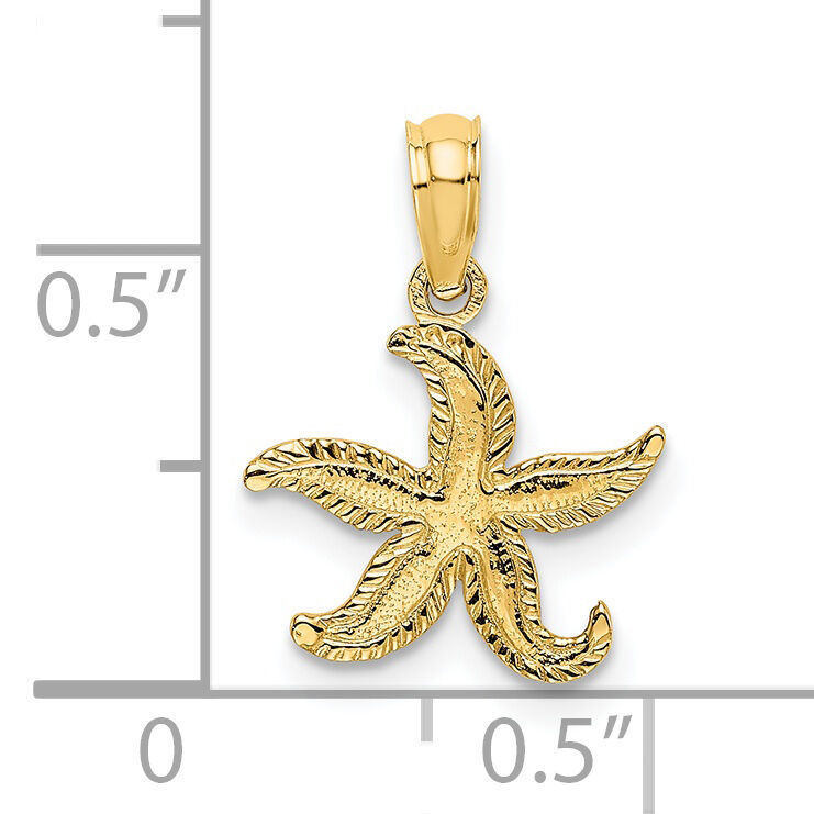 14K Flat Starfish Charm-K7372