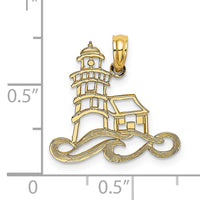 14K Cut-Out Lighthouse w/ Water Charm-K7373