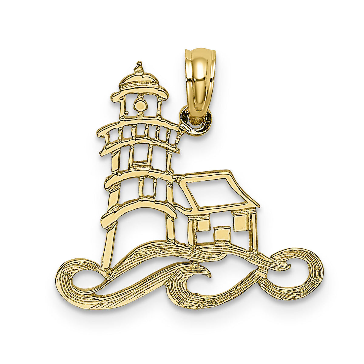 14K Cut-Out Lighthouse w/ Water Charm-K7373