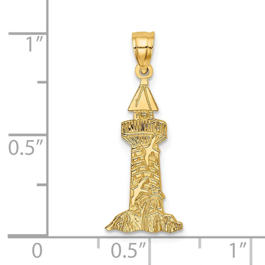 14K Lighthouse With Seagulls Charm-K7374