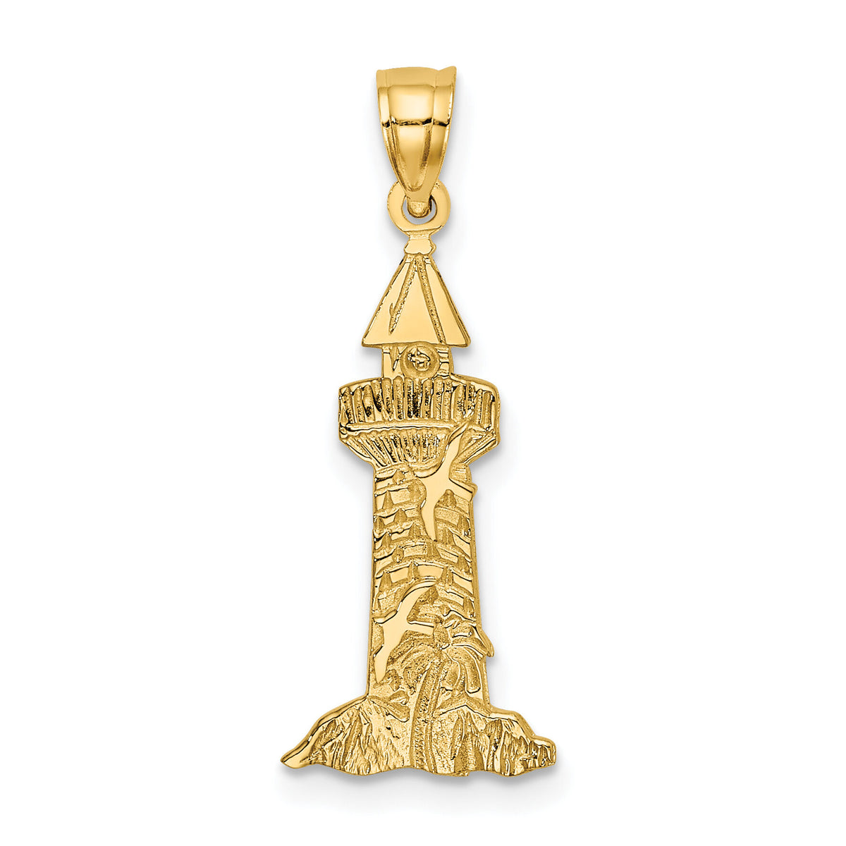 14K Lighthouse With Seagulls Charm-K7374