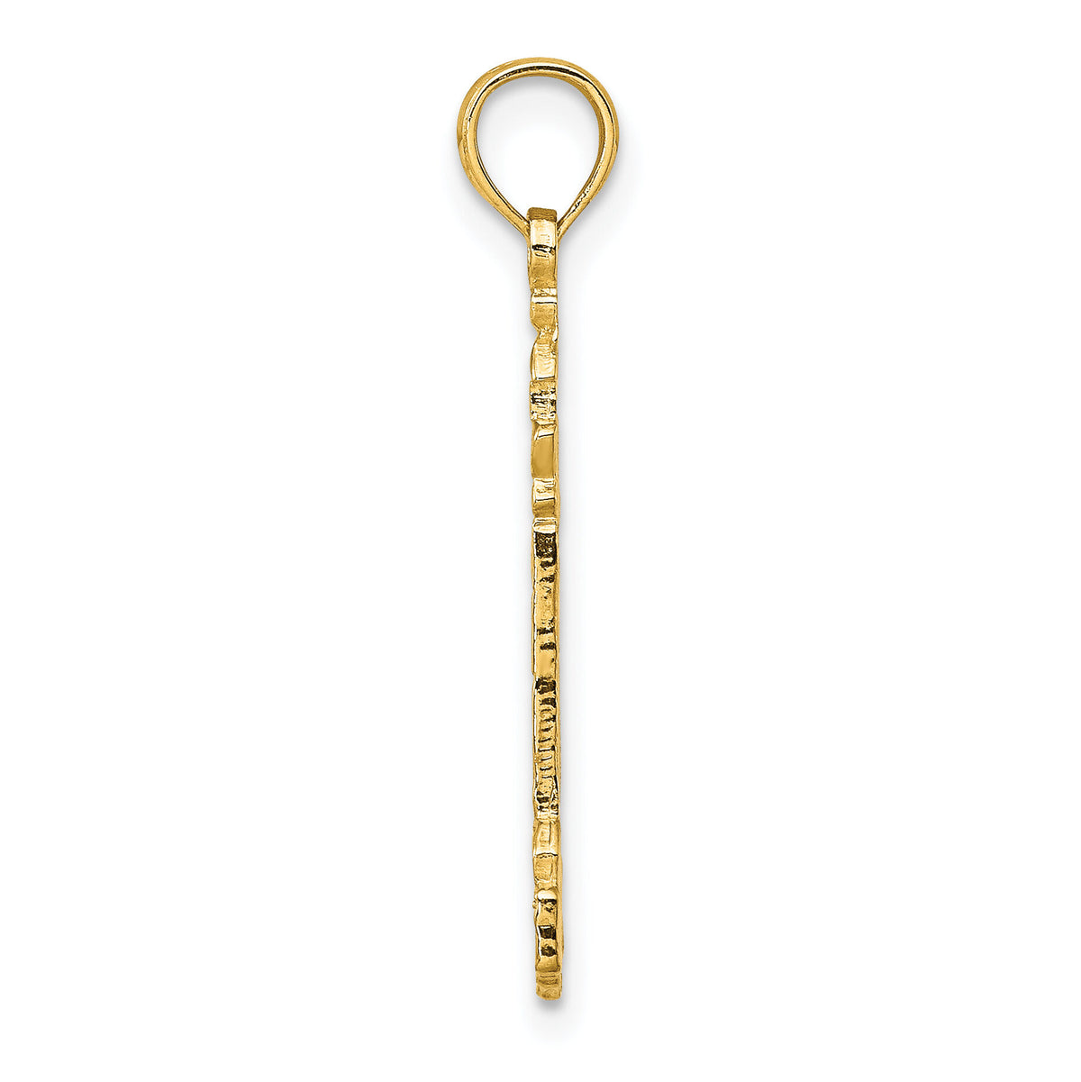 14K Flat and Textured Lighthouse Charm-K7378