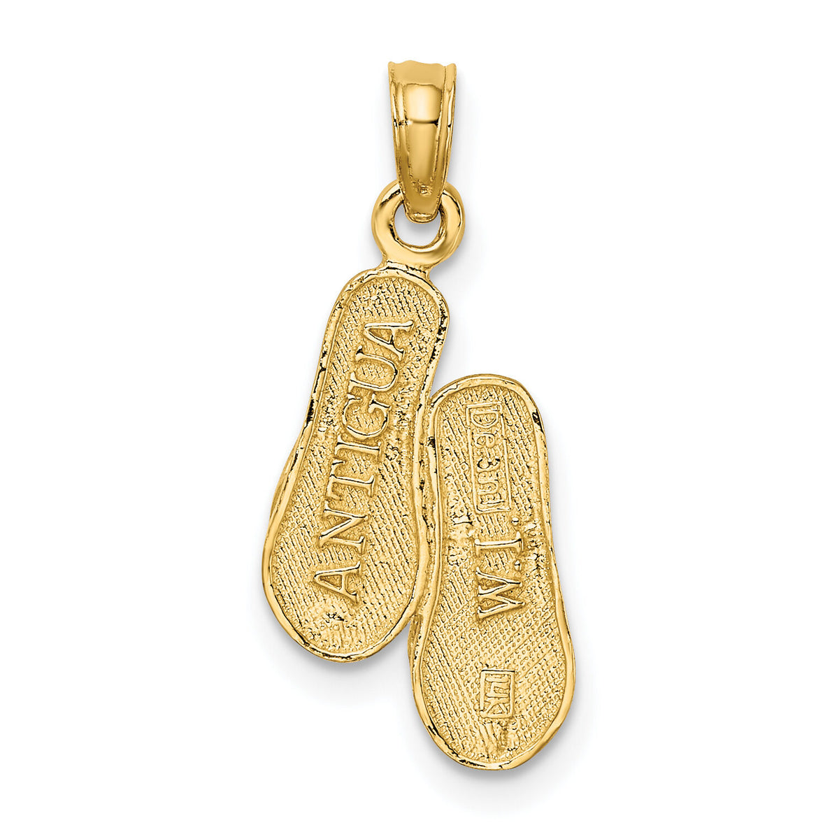14K ANTIGUA, W.I. Double Flip-Flop Charm-K7384