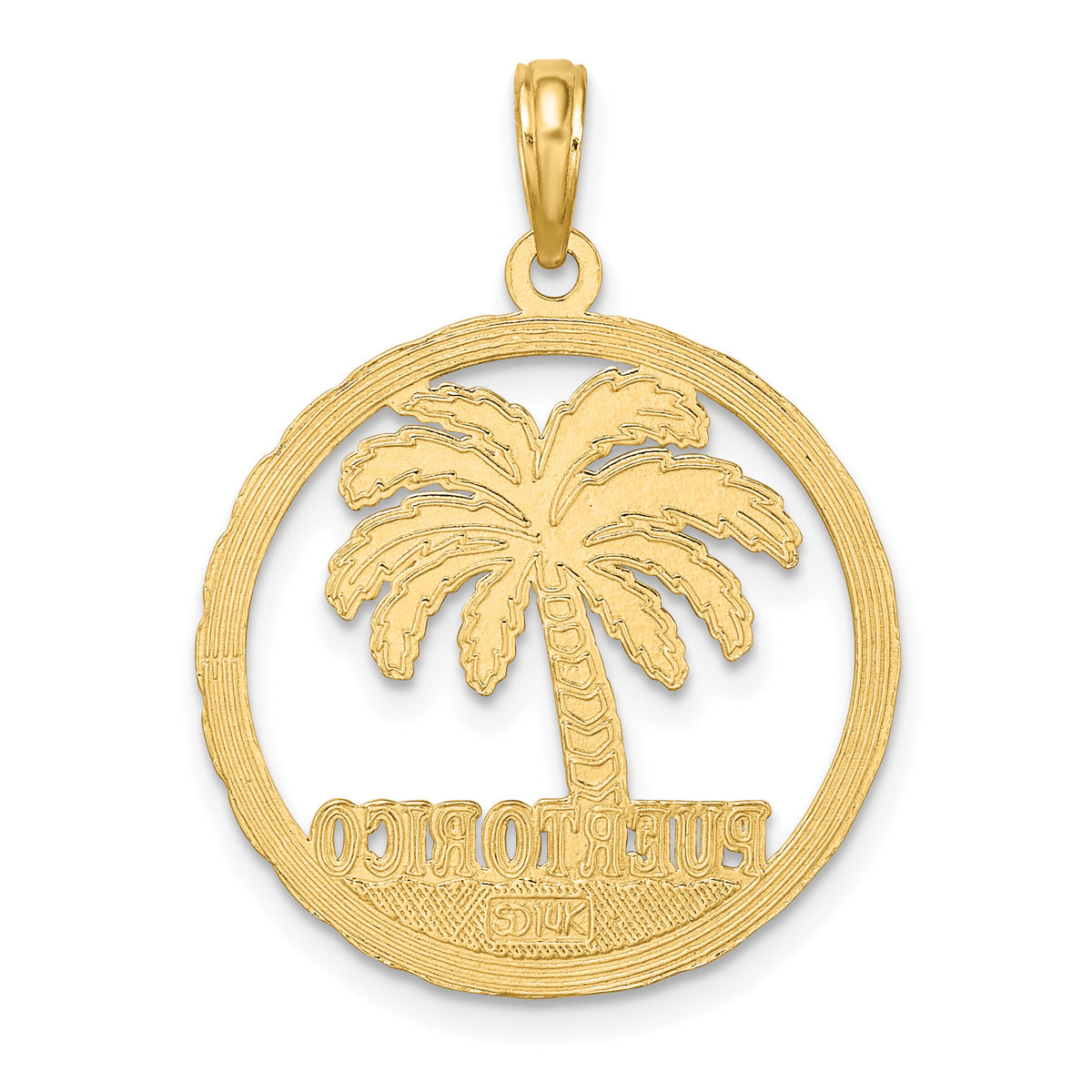 14K PUERTO RICO Palm Tree Charm-K7385