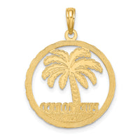 14K PUERTO RICO Palm Tree Charm-K7385