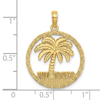 14K PUERTO RICO Palm Tree Charm-K7385
