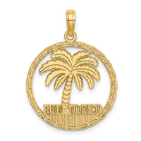 14K PUERTO RICO Palm Tree Charm-K7385