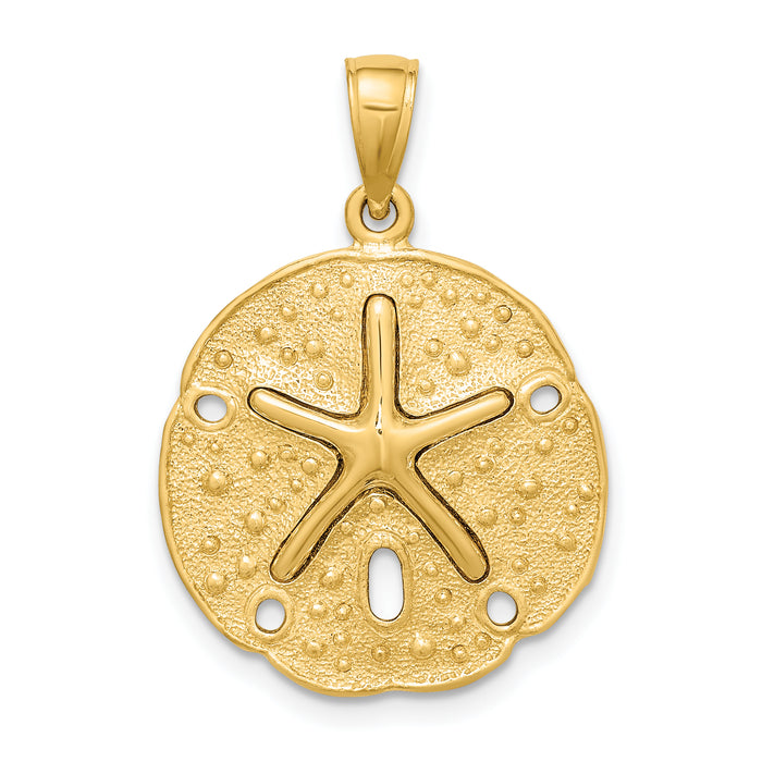 14K Starfish on Sand Dollar Charm-K7390