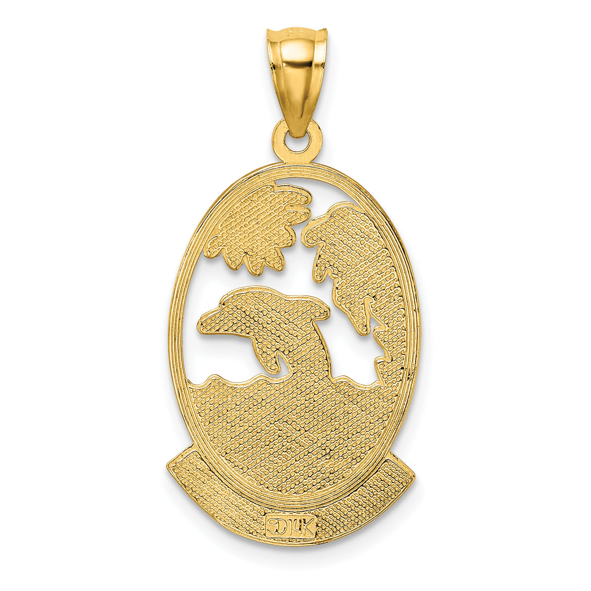 14K SARASOTA w/ Dolphin Sunset Scene Charm-K7391