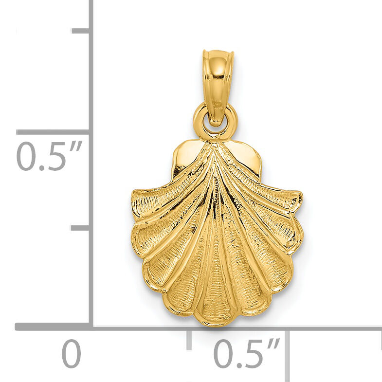 14K Scallop Shell Charm-K7395
