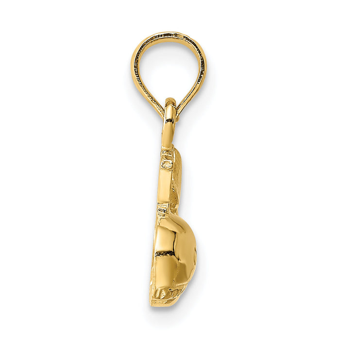 14K 2-D Polished I HEART Whale Charm-K7398