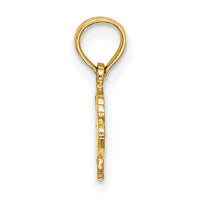 14K Flat Engraved Playful Fish Charm-K7399