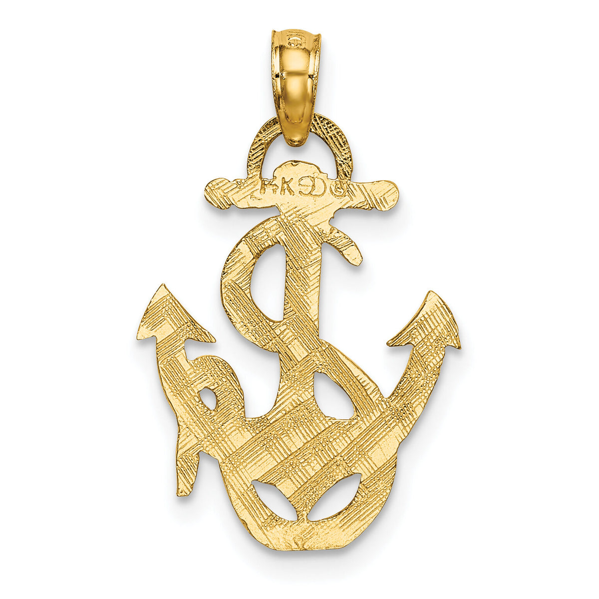 14K Polished Anchor and Rope Charm-K7401
