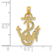 14K Polished Anchor and Rope Charm-K7401