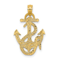 14K Polished Anchor and Rope Charm-K7401
