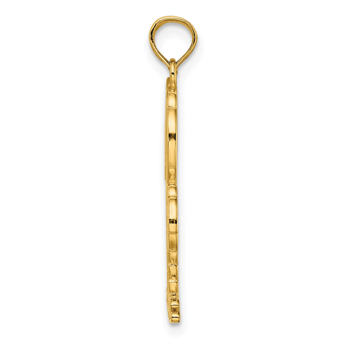 14K 2-D Textured Double Palm Trees Charm-K7406