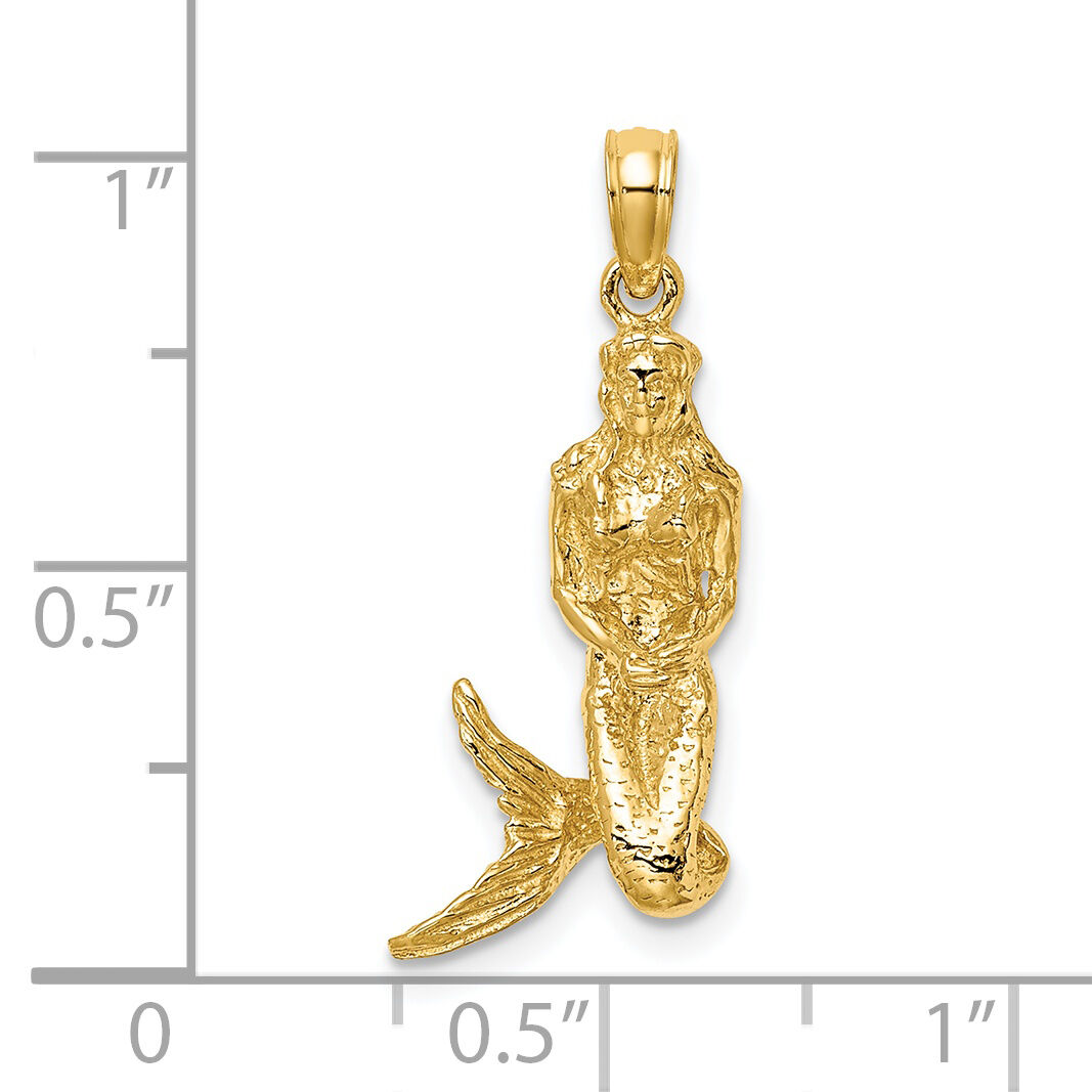 14K 3-D Mermaid Charm-K7408