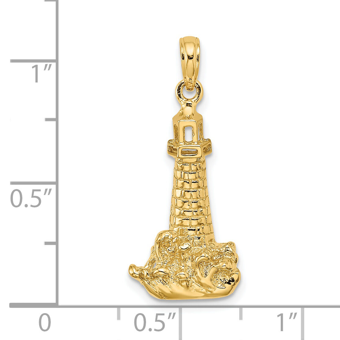 14K Lighthouse W/ Wave Charm-K7410