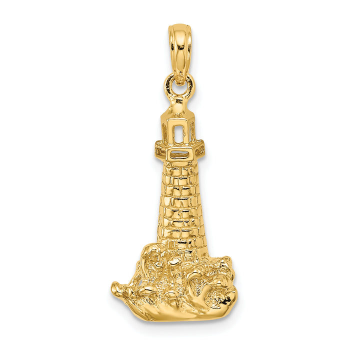14K Lighthouse W/ Wave Charm-K7410
