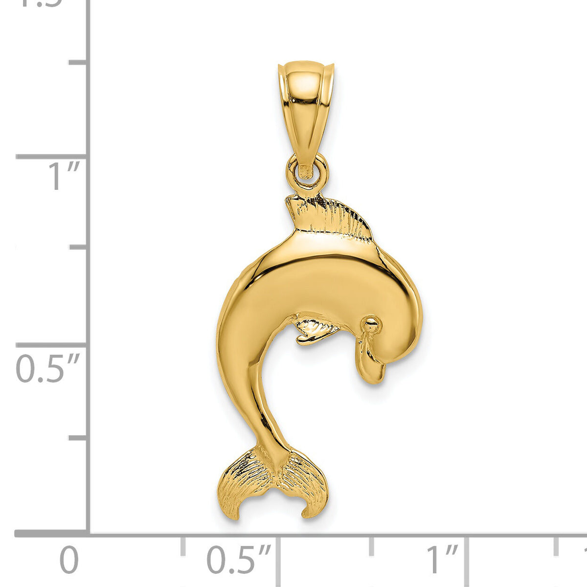 14K Polished Jumping Dolphin Charm-K7415