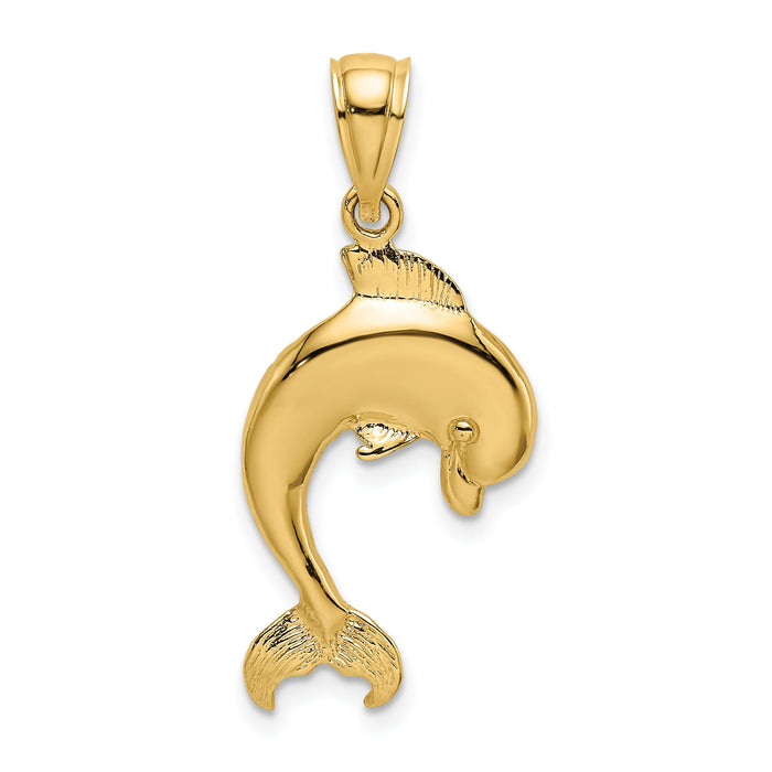 14K Polished Jumping Dolphin Charm-K7415